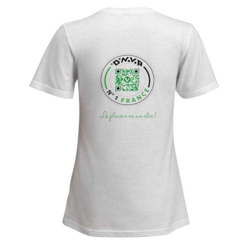 T-shirt VapeurShop Dynavap blanc Femme Premium verso