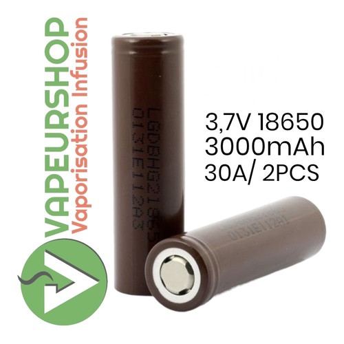 Piles HG2 18650 3000mAh 30A / 2PCS 1 Piles HG2 18650 3000mAh 30A / 2PCS pour vaporisateur portable et chauffage induction